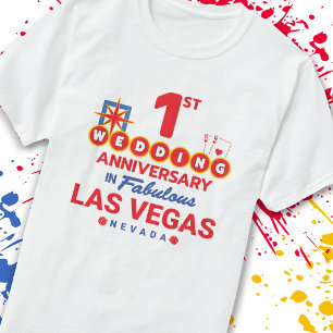 Camiseta casais de Casamento de 1rua na Viagem de Las Vegas