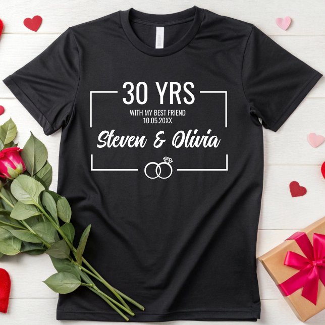Camiseta Casais de Casamento de 30 de 20 Personalizado (Criador carregado)
