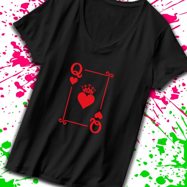 Camiseta Casais de Combinação Figurino Rainha de Corações (Embrace your inner queen & rule the game with our Queen of Hearts t-shirt! -Teemixer)