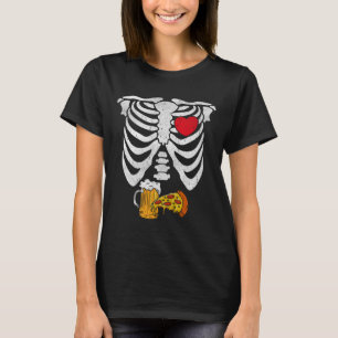 Camiseta Casais de gravidez de Halloween de Pai esquelético