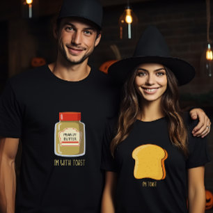 Camiseta Casais de Halloween que combinam manteiga de amend