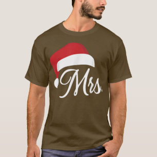 Camiseta Casais De Natal Da Sra. Santa Hat Correspondendo A
