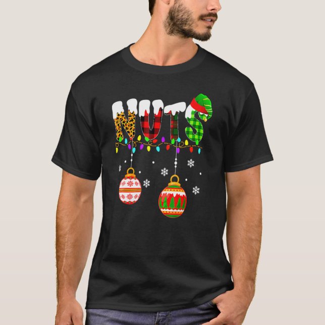 Camiseta Casais de tórax Loucos de Natal Castanhas (Frente)