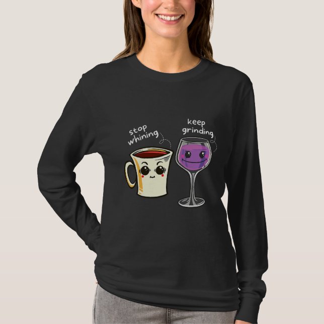 Camiseta Casais de vinho de café românticos (Frente)