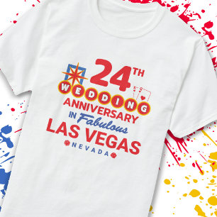 Camiseta casais do 24º aniversário de casamento Viagem de