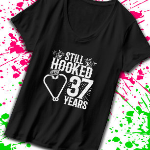 Camiseta Casais do 37º aniversário de beleza casaram-se 37