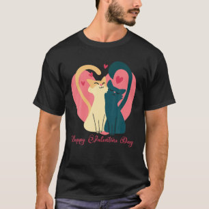 Camiseta Casais Engraçados Adoram Coração Vermelho Feliz