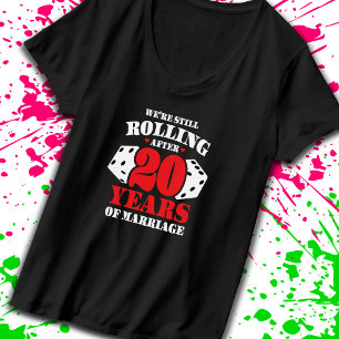Camiseta Casais Engraçados de 20 nos Aniversário Casaram 20