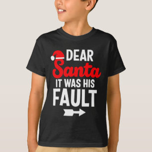 Camiseta Casais engraçados de Natal Querido Papai Noel Foi