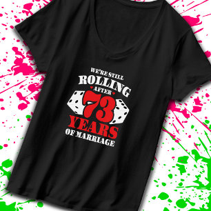 Camiseta Casais Engraçados do 73º aniversário Casaram-se 73