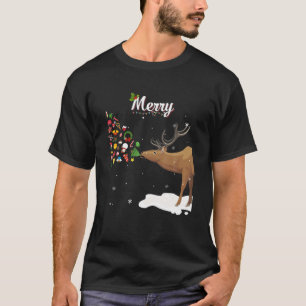 Camiseta Casais Enjoo Reindeer Engraçado Feliz Feliz Natal 
