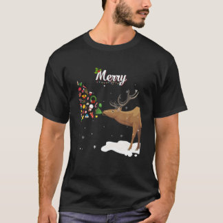 Camiseta Casais Enjoo Reindeer Engraçado Feliz Feliz Natal