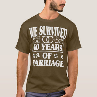 Camiseta Casais Esposa Marido, 60º Aniversário de Casamento