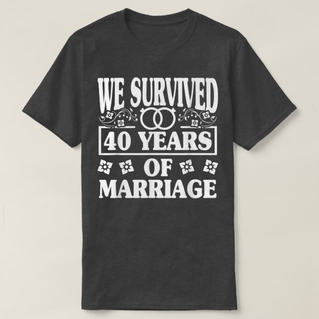 Camiseta Casais Marido Esposa 40º Aniversário de Casamento (Frente do Design)