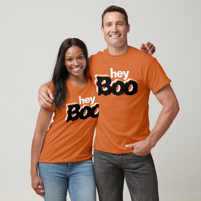 Camiseta Casais que combinam roupa de Boo Halloween (Unissex)