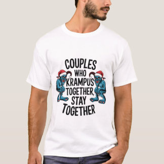 Camiseta Casais que Krampus Juntos Permanecem Juntos NATAL