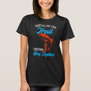 Camiseta Casais que pescam truta juntos Pesca de Truta