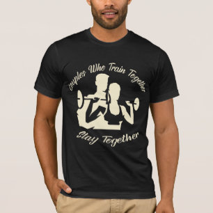Camiseta Casais Que Treinam Juntos Fiquem Juntos 022 #