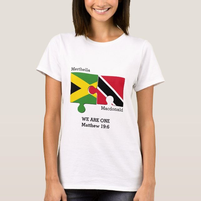 Camiseta Casais TRINIDAD JAMAICA personalizáveis (Frente)