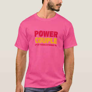 Camiseta Casal 33 anos casado 33 anos de energia 33 anos
