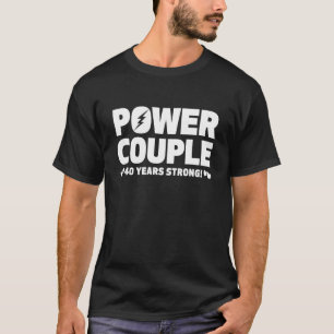 Camiseta Casal 40 anos casado 40 anos de energia 40 anos