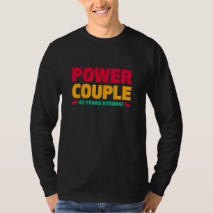 Camiseta Casal 43 anos casado 43 anos de energia 43 anos