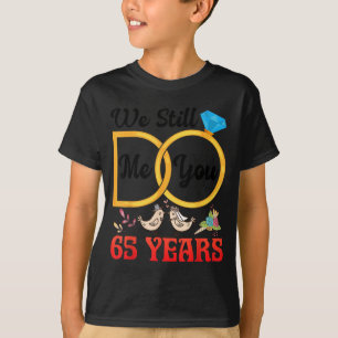 Camiseta Casal 65º Aniversário de Casamento Casados 65 Anos