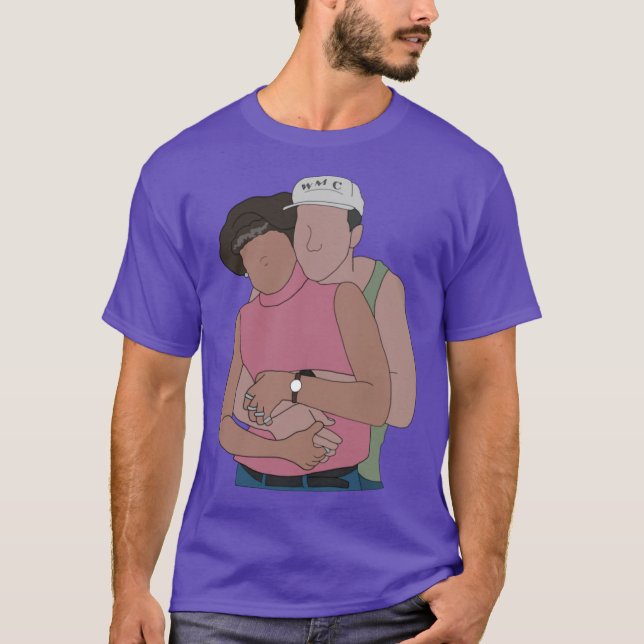 Camiseta casal 90s de tamanho excessivo (Frente)
