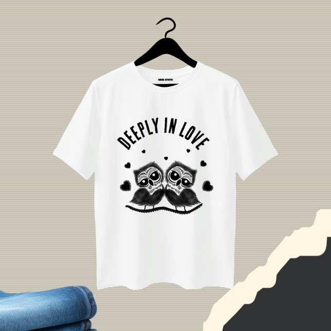 Camiseta Casal bonito de corujas (Criador carregado)