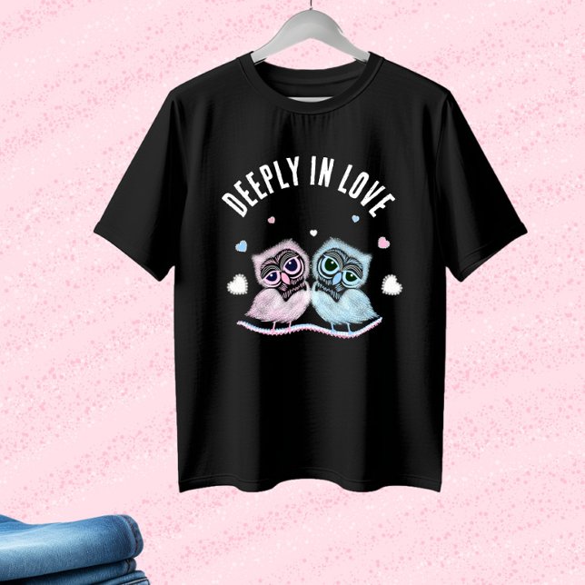Camiseta Casal bonito de corujas (Criador carregado)
