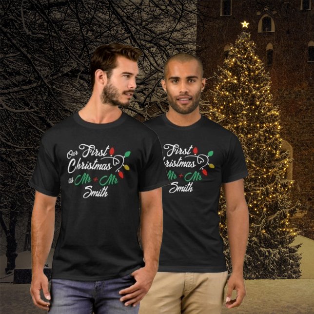 Camiseta Casal Bonito Nosso Primeiro Jogo De Natal (Criador carregado)