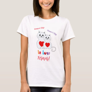 Camiseta Casal Cat Personalizado para Dia de os namorados v