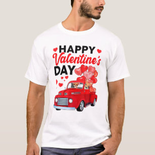 Camiseta Casal Chihuahua Dogs Ride Red Truck Happy Valenti