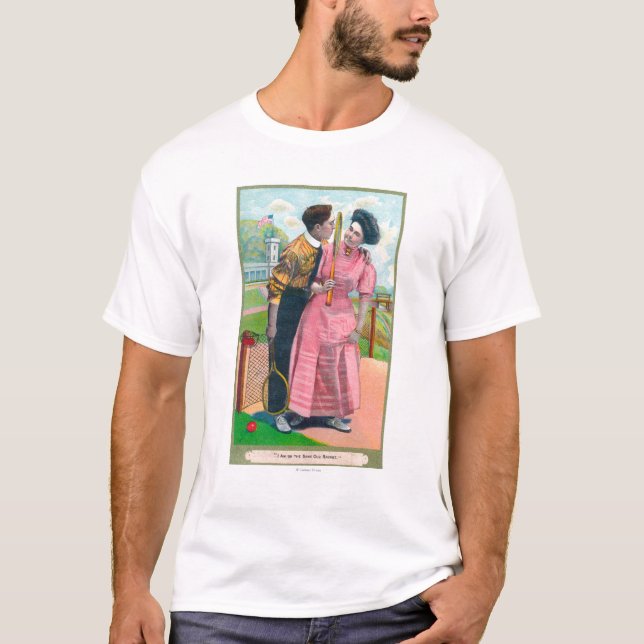 Camiseta Casal com a raquete velha de GearSame do tênis (Frente)