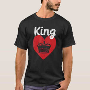 Camiseta Casal da Coração Vermelha Silhueta do Rei