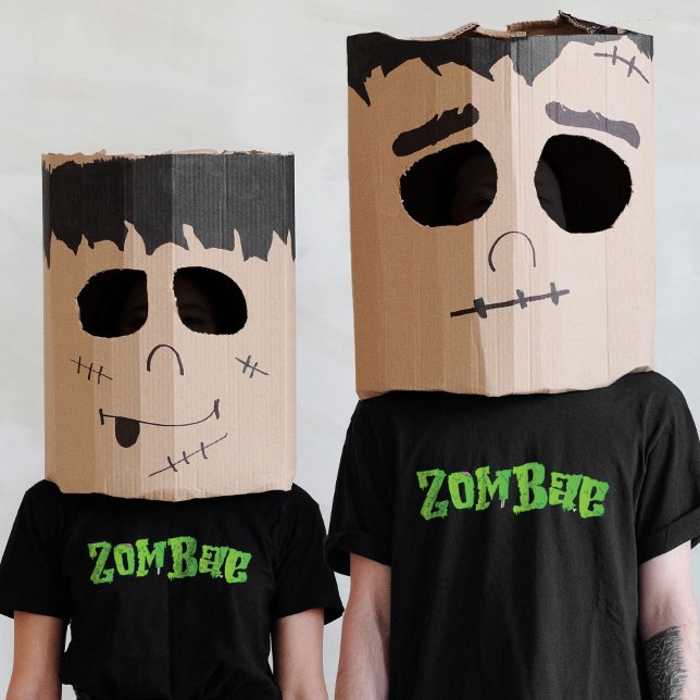 Camiseta Casal Da Família Halloween Correspondendo Zombae Z (Halloween Family Couple Matching Zombie Zombae T-Shirt)