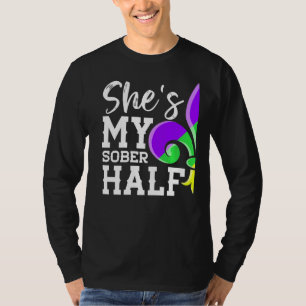 Camiseta Casal Da Louisiana Cortando Mardi Gras Ela É Minha