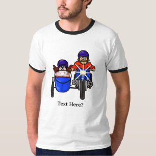 Camiseta Casal da motocicleta com t-shirt do side-car