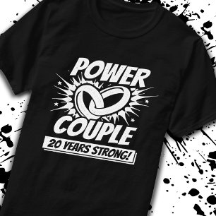 Camiseta Casal de 20 Anos de Casamento Forte