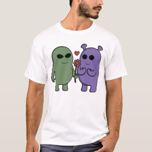 Camiseta Casal de Alienígenas Intergalácticos Fofos