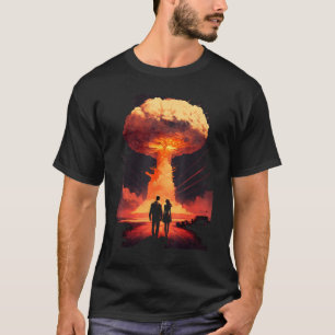 Camiseta Casal de amor em frente à explosão atômica