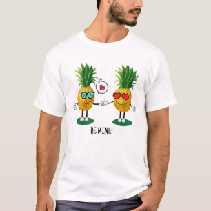 Camiseta Casal de Amor Emoji de Abacaxi Personalizado