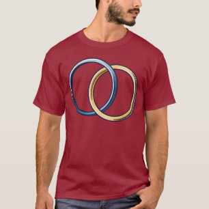 Camiseta Casal de Anéis Aderidos Masculinos Escuro