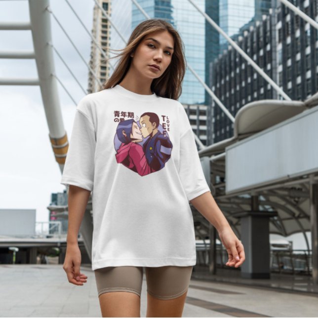 Camiseta Casal de animação em reprodução (Criador carregado)