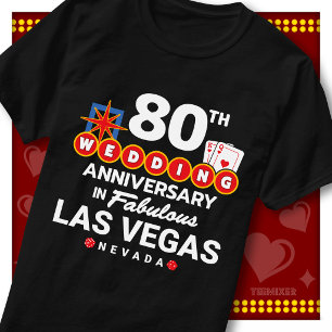 Camiseta Casal de Aniversário de 80 Anos de Casamento Fabul