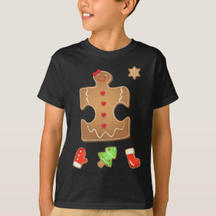 Camiseta Casal de Autismo Natal Gingerpão Quebra-cabeça Aut