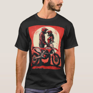 Camiseta casal de bicicleta de sujeira legal bonito para Di