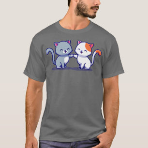 Camiseta Casal De Cartoon De Gato3