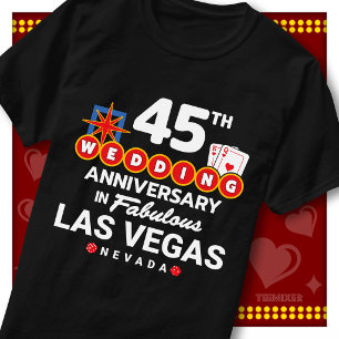 Camiseta Casal de casamento de 45 anos fabuloso em Las Vega