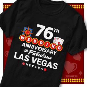 Camiseta Casal de casamento de 76º aniversário fabuloso em